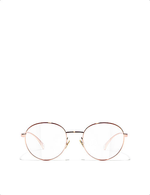 CHANEL: CH2209 oval-frame metal eyeglasses