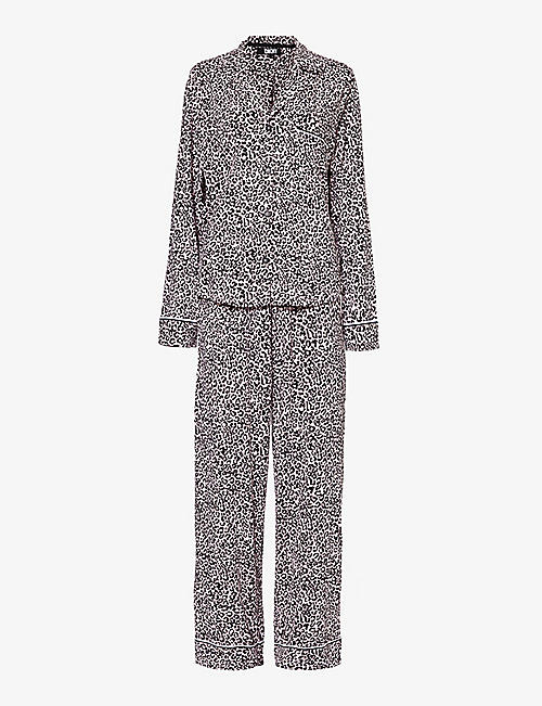 DKNY: Branded lip-print stretch-jersey pyjamas