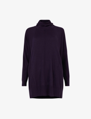 LEEM: High-neck relaxed-fit knitted jumper