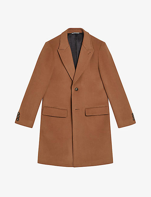 TED BAKER: Wilding single-breasted wool-blend coat