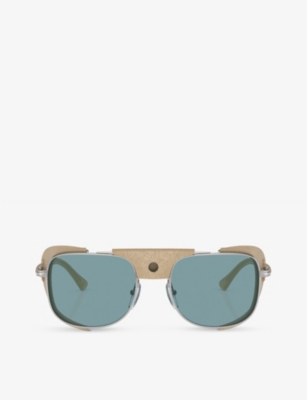PERSOL: PO1013SZ rectangle-frame metal sunglasses