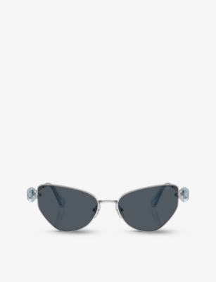 SWAROVSKI: SK7003 irregular-frame metal sunglasses