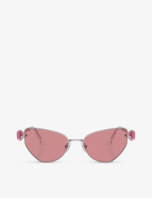 SWAROVSKI: SK7003 irregular-frame metal sunglasses