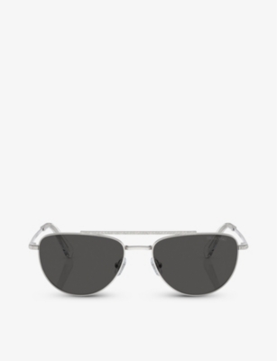 SWAROVSKI: SK7007 aviator-frame metal sunglasses