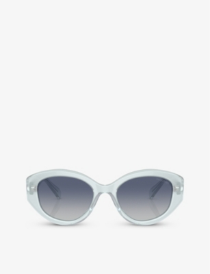 SWAROVSKI: SK6005 oval-frame acetate sunglasses