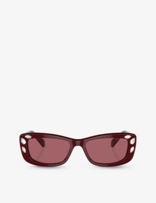 SWAROVSKI: SK6008 pillow-frame acetate sunglasses