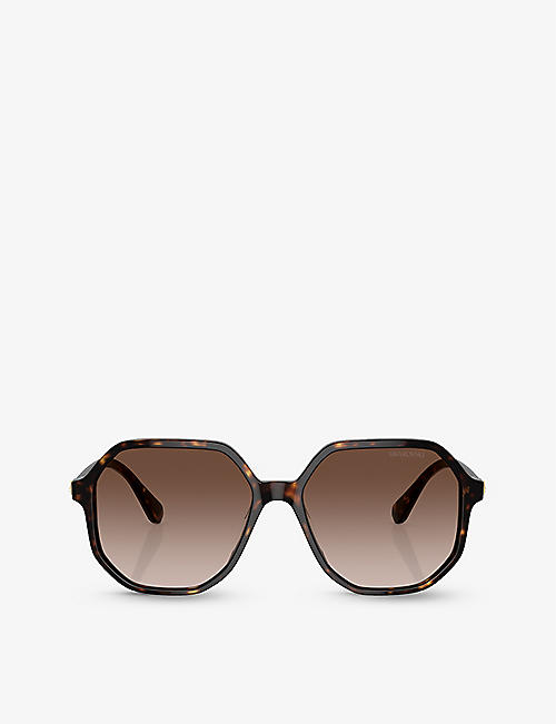 SWAROVSKI: SK6003 irregular-frame tortoiseshell acetate sunglasses
