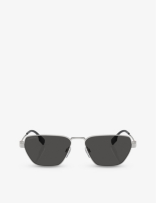 BURBERRY: BE3146 irregular-frame metal sunglasses