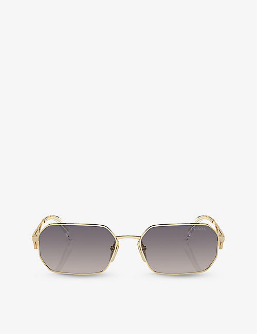 PRADA: PR A51S irregular-frame metal sunglasses