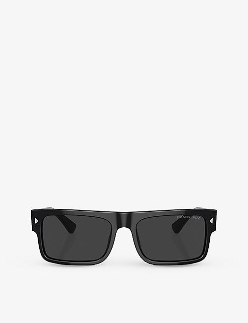 PRADA: PR A10S rectangle-frame acetate sunglasses