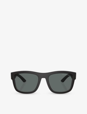 PRADA LINEA ROSSA: PS 01ZS pillow-frame nylon sunglasses