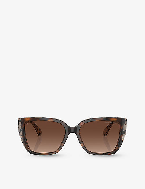 MICHAEL KORS: MK2199 Acadia rectangle-frame tortoiseshell acetate sunglasses