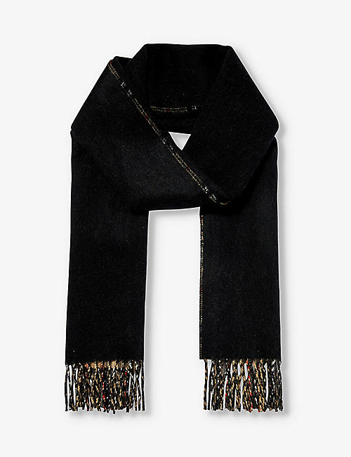BURBERRY: Vintage Check tasselled-trim cashmere scarf
