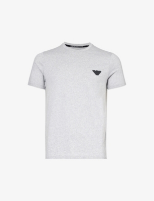 EMPORIO ARMANI: Crewneck brand-logo cotton-jersey T-shirt