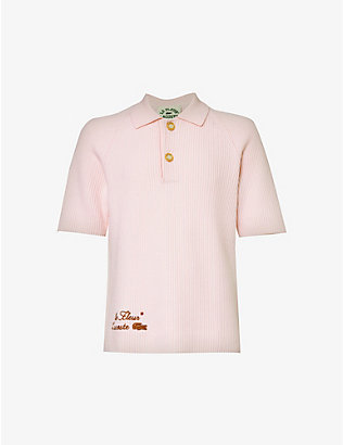 LACOSTE: Le FLEUR* x Lacoste logo-embroidered regular-fit wool-knit polo shirt