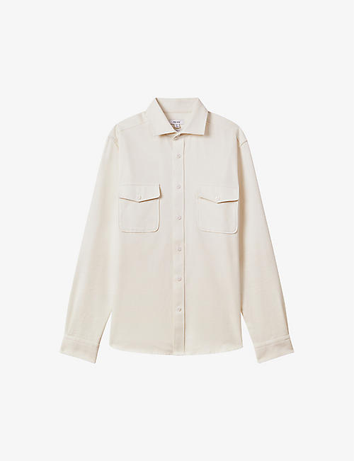 REISS: Arlo regular-fit long-sleeve cotton overshirt