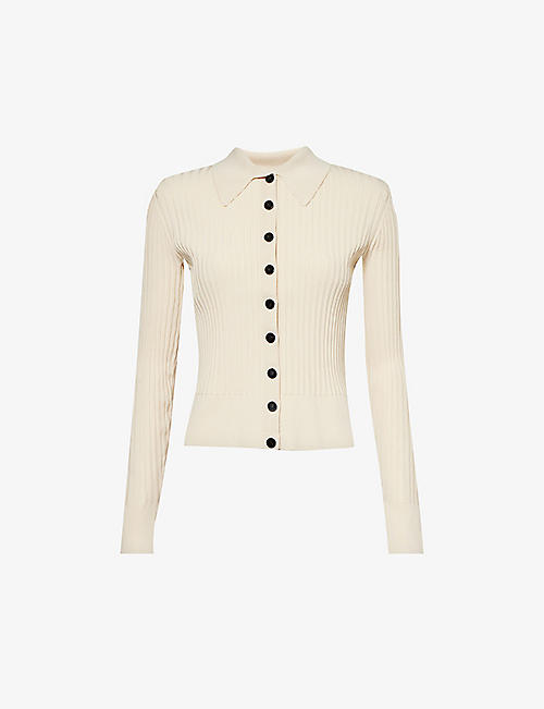 PROENZA SCHOULER: Point-collar ribbed-knit cardigan