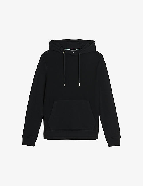 TED BAKER: Ellja regular-fit cotton-twill hoodie