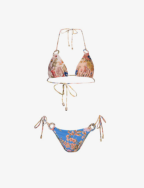ZIMMERMANN: August floral-print bikini set