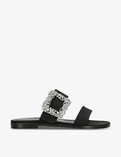 MANOLO BLAHNIK: Tituba crystal-embellished leather open-toe sandals