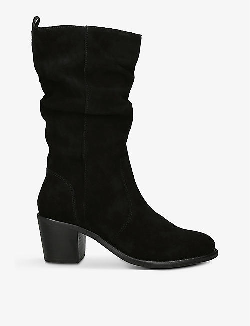 CARVELA: Secil scrunched-ankle suede-leather knee-high boots