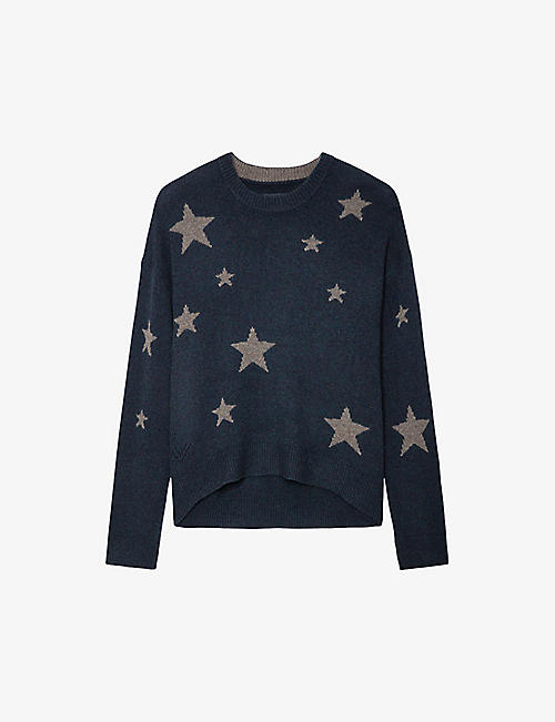 ZADIG&VOLTAIRE: Markus star-motif relaxed-fit cashmere jumper