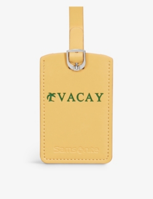SAMSONITE: Logo-embossed faux-leather luggage tag