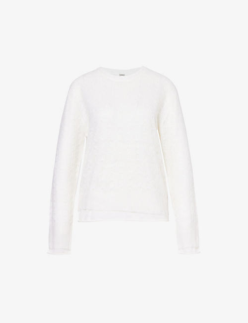 TOTEME: Lace-overlay mohair wool-blend knitted jumper