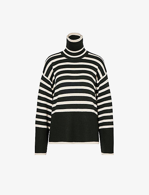TOTEME: Striped turtleneck wool and organic cotton-blend knitted jumper