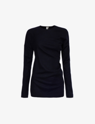 TOTEME: Ruched slim-fit wool-blend top