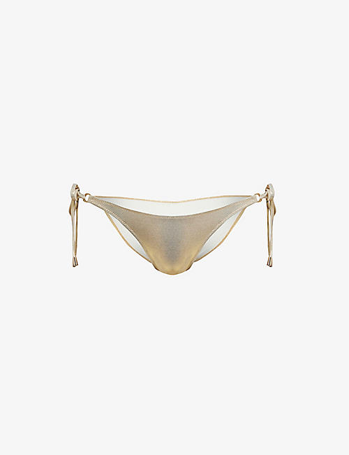 MELISSA ODABASH: Key West metallic stretch-woven bikini bottoms