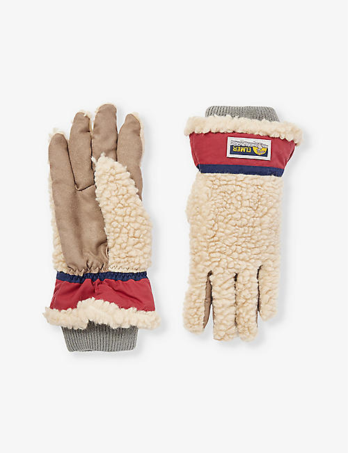 ELMER: Teddy brand-patch wool gloves