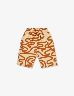 ORGANIC ZOO: Journey abstract-pattern organic cotton-jersey trousers 3 months-3 years