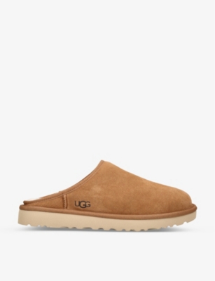 UGG: Classic Slip-On suede and shearling slippers