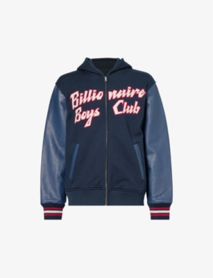 BILLIONAIRE BOYS CLUB: Branded contrast-sleeved cotton-jersey hoody
