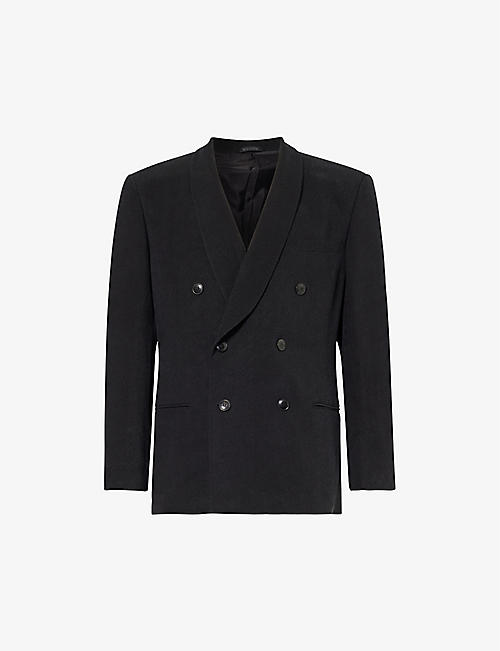 GIORGIO ARMANI: Double-breasted notched-lapel regular-fit woven blazer
