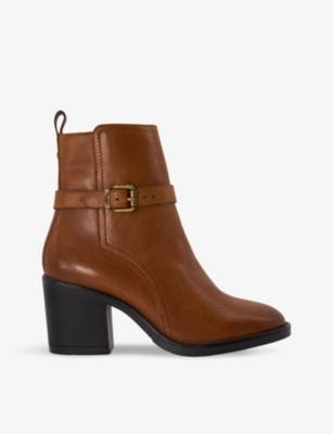 DUNE: Prance buckle-embellished leather ankle boots