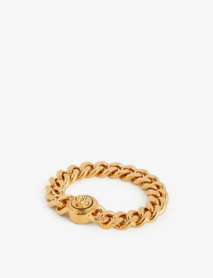 VERSACE: Medusa-embellished gold-tone chain bracelet