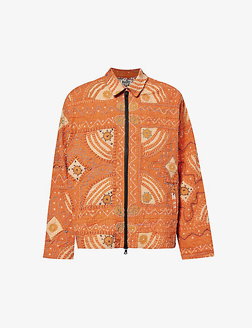 KARTIK RESEARCH: Rangoli patchwork regular-fit cotton jacket