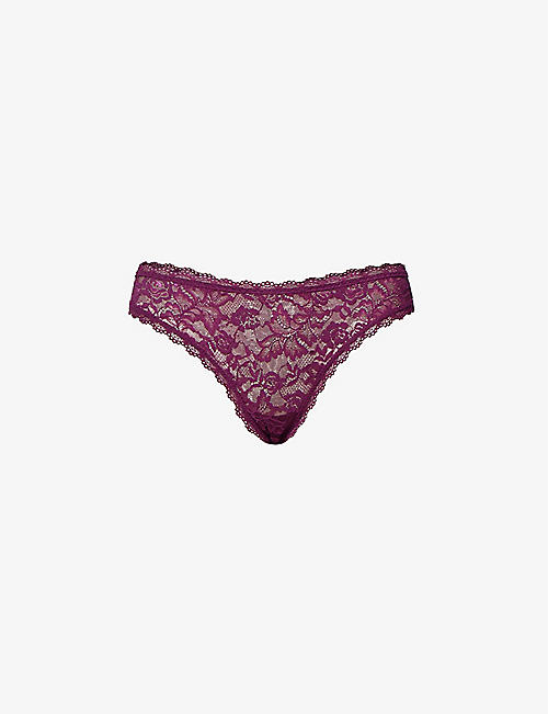 AUBADE: Rosessence mid-rise stretch-lace tanga briefs