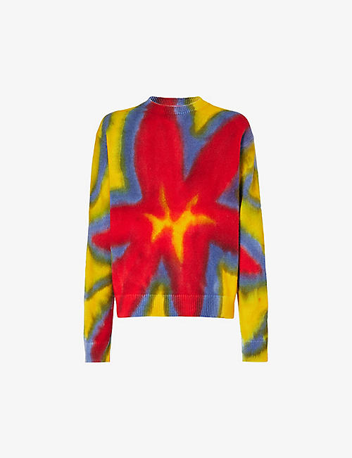 THE ELDER STATESMAN: Tie-dye dropped-shoulder relaxed-fit cashmere jumper