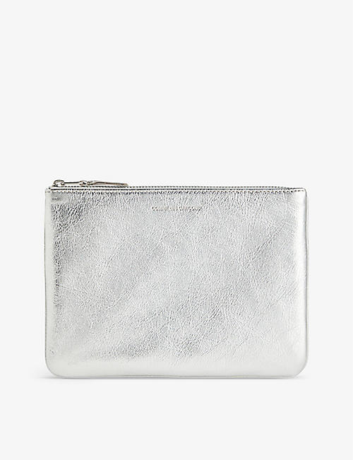 COMME DES GARCONS: Logo-embossed leather pouch