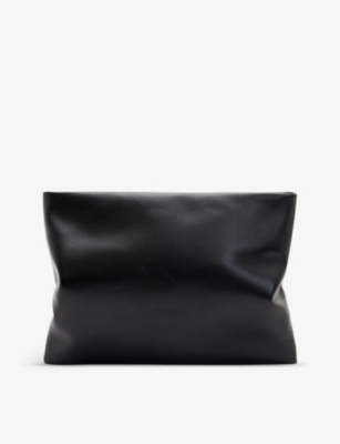 ALLSAINTS: Bettina branded-hardware leather clutch