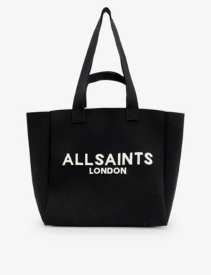 ALLSAINTS: Izzy logo-print recycled-polyester tote bag