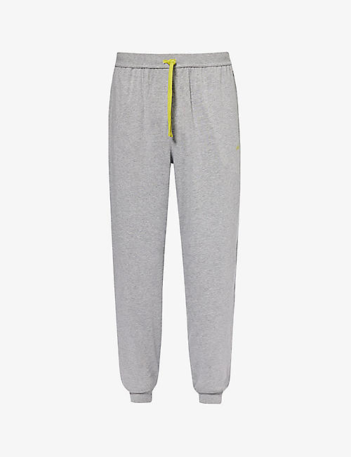 BOSS: Brand-embroidered tapered-leg stretch-cotton jogging bottoms