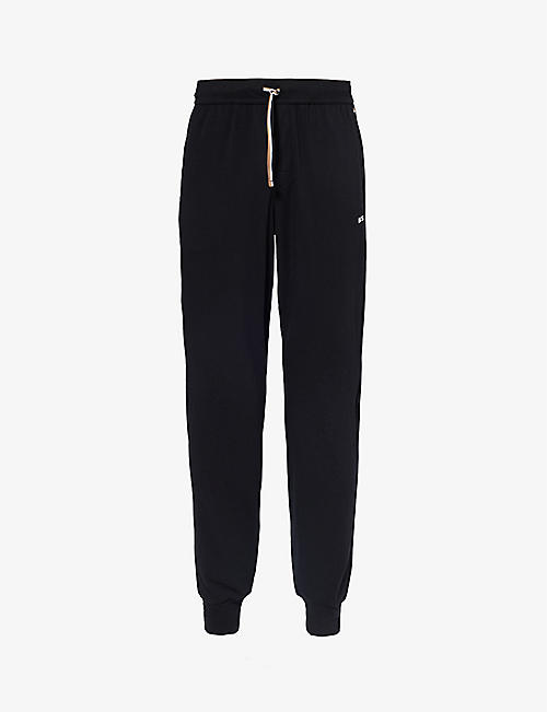 BOSS: Branded tapered-leg stretch-cotton jogging bottoms