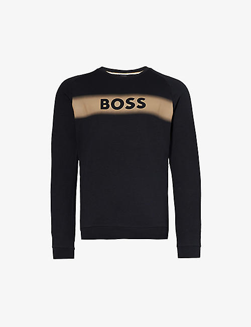 BOSS: Brand-print cotton-jersey sweatshirt
