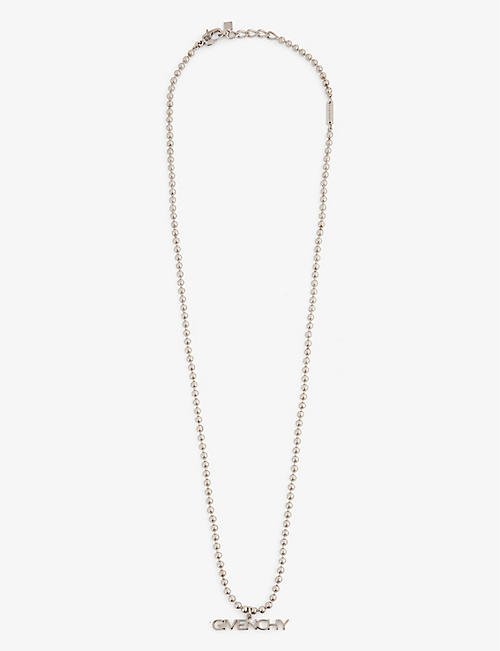 GIVENCHY: Letters brass necklace