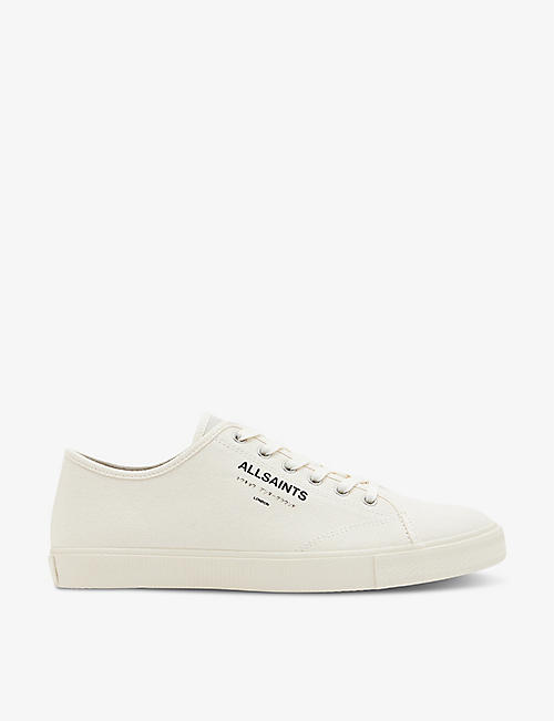 ALLSAINTS: Undergound logo-embossed leather low-top trainers