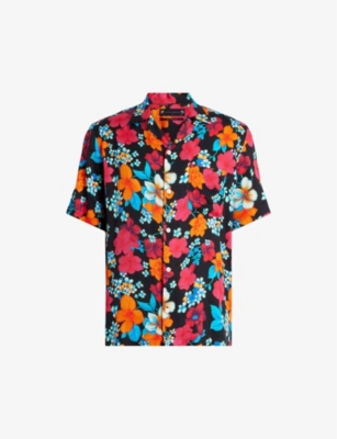 ALLSAINTS: Spiros floral-print relaxed-fit woven shirt